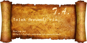 Telek Annamária névjegykártya